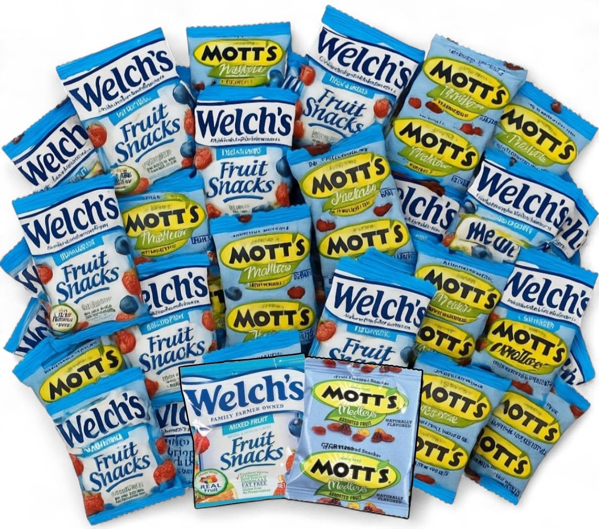 Bulk Fruit Snacks Variety Pack – 180 Count (90 Welch+ 90 Mott) – Mixed Fruit Flavors – Custom Bundled by MOOCHI