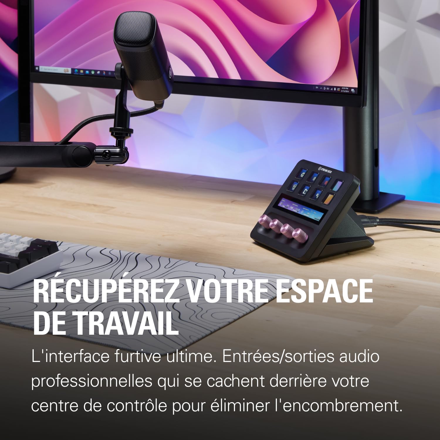 Elgato XLR Dock MK.2 – Pour Stream Deck + | Gain 80 dB, alimentation fantôme, Clipguard 2.0, effets DSP, USB-C, fonctionne avec tout micro XLR