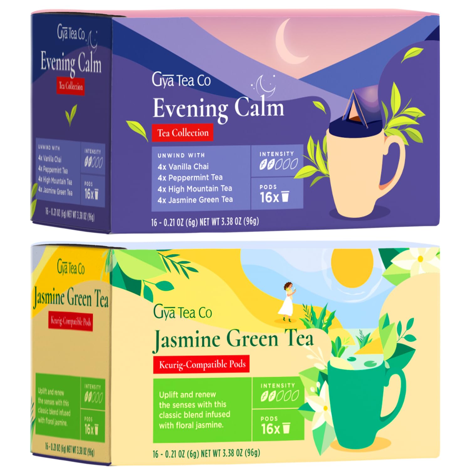 Gya Tea Co Evening Calm K Cups Tea Pods Variety Pack