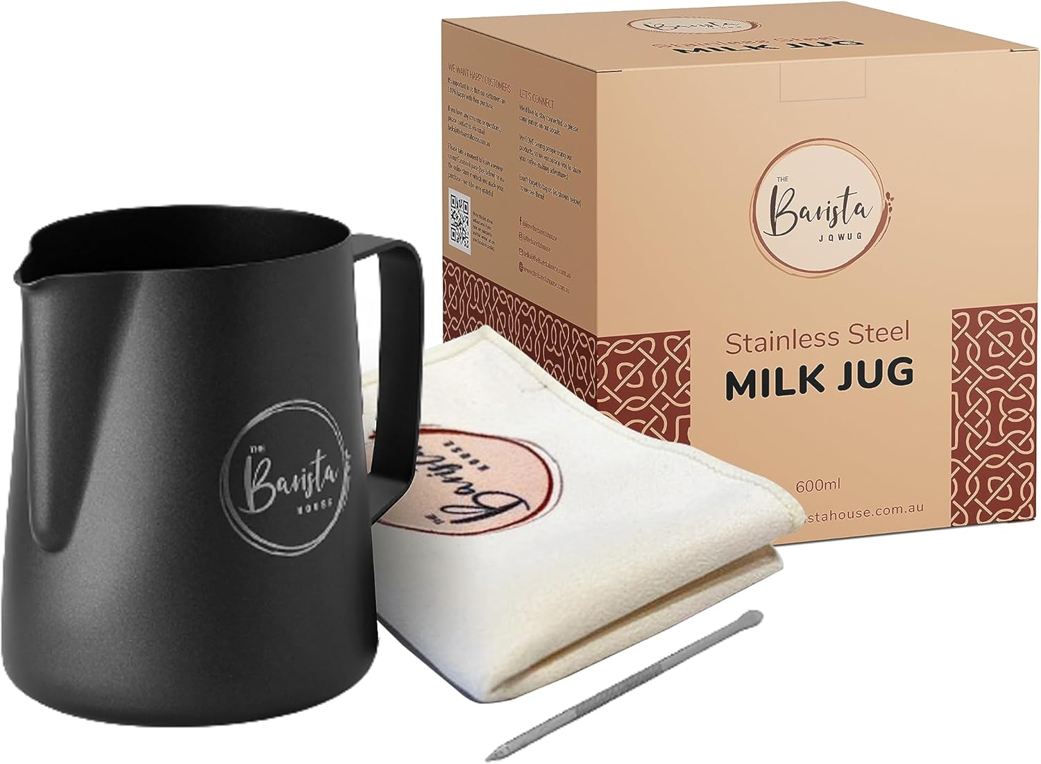 The Barista House Stainless Steel Milk Frothing Pitcher Milk Steamer