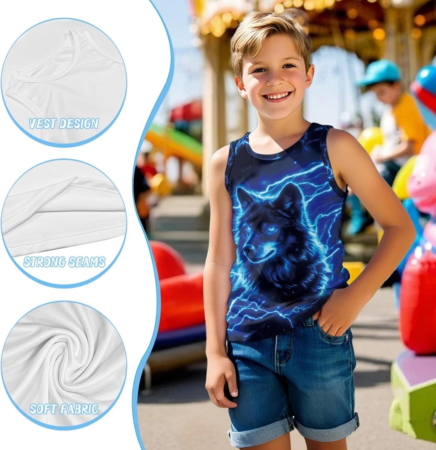 Boys Toddler Tank Tops for Kids Children Summer Clothes Sleeveless Shirts