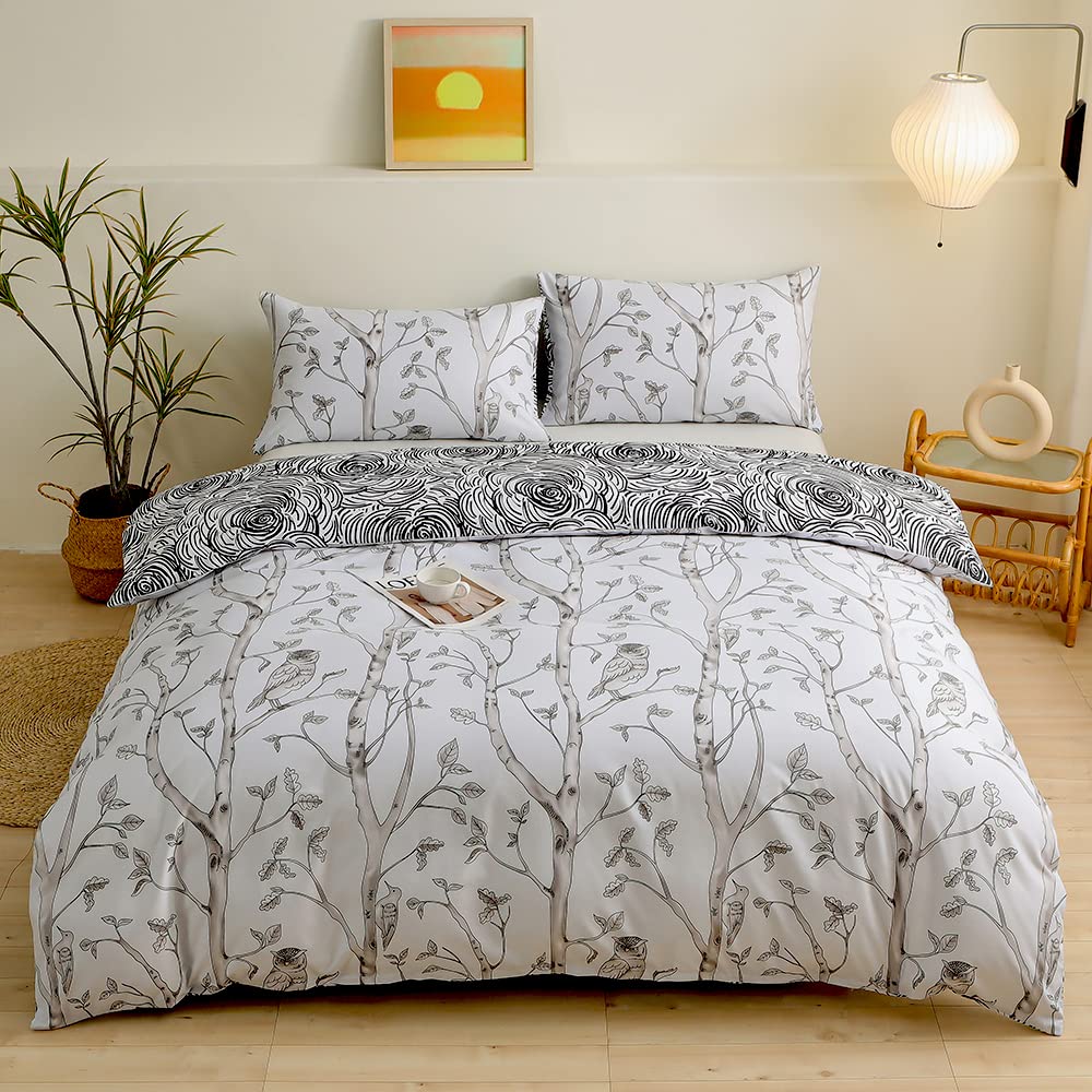 Housse de Couette Fermeture Éclair 230x260 Grise en Coton