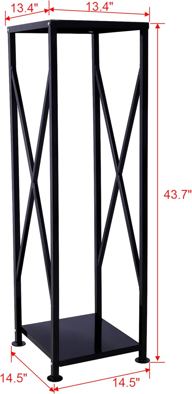 Decorative Firewood Rack Holder, Modern Cross-Strut Design Steel Log Storage for Indoor Outdoor Fireplace, 150 LB Capacity, Elegant Matte Black Finish