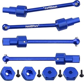 Hobbypark 8PCS Aluminum Front & Rear Driveshaft Assembly and Hex Wheel Hubs Replace 7650 7669 for Traxxas 1/18 LaTrax Teton Desert Prerunner Upgrade Parts (Navy Blue)