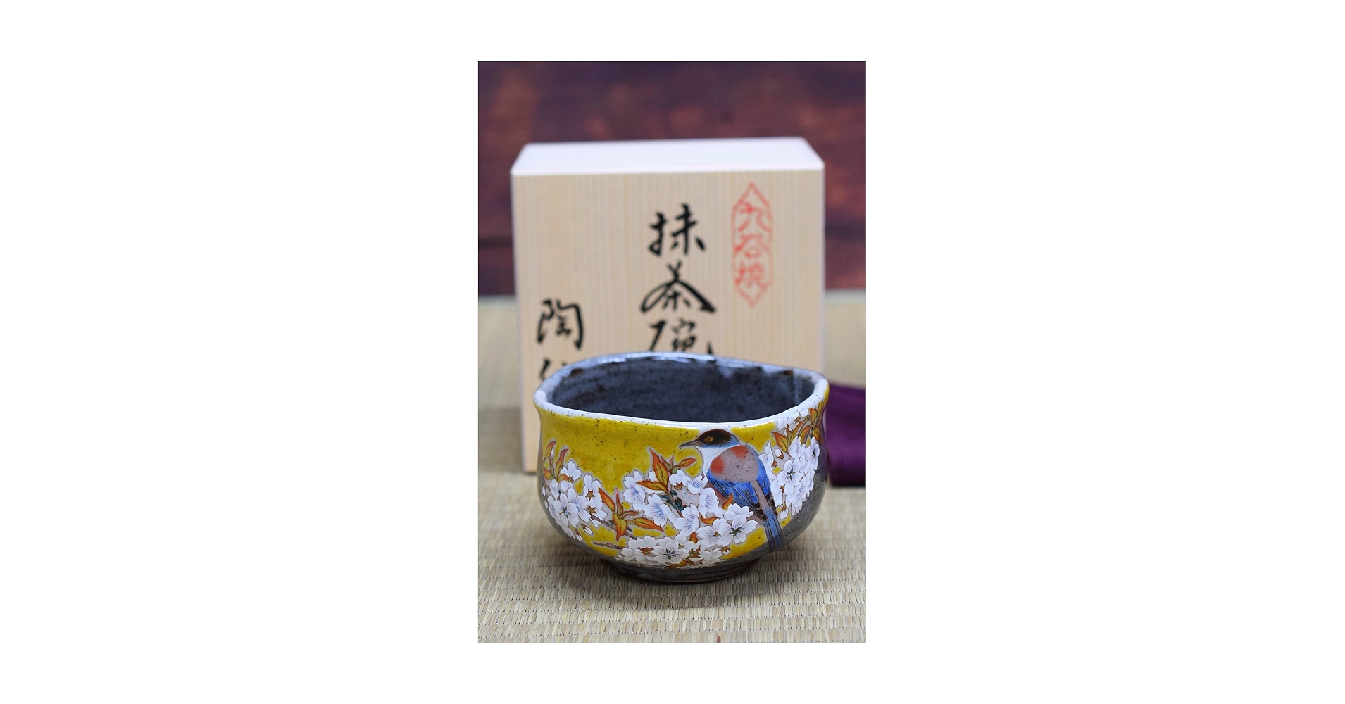九谷焼　吉田勝山作　色絵金彩　抹茶碗　共箱　C　5440 九谷焼 吉田勝山作 色絵金彩 抹茶碗 共箱 C 5440