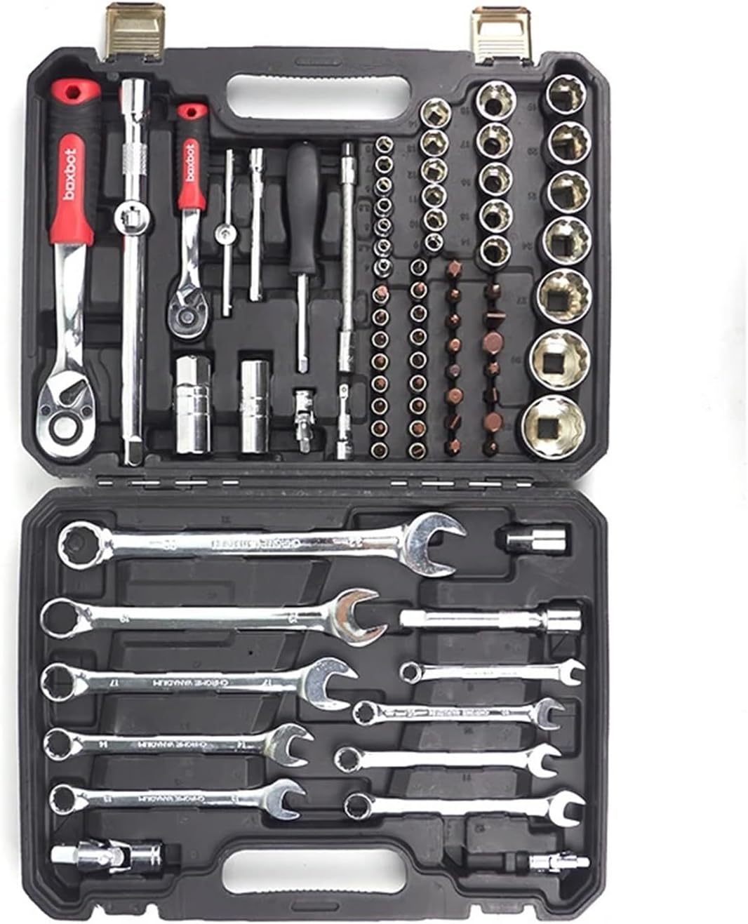 82pcs High End Professional Tool Kit Complete Socket Wrench Set Hand Operated Hard Case OEM Compatible with Automotive Repair Maintenance