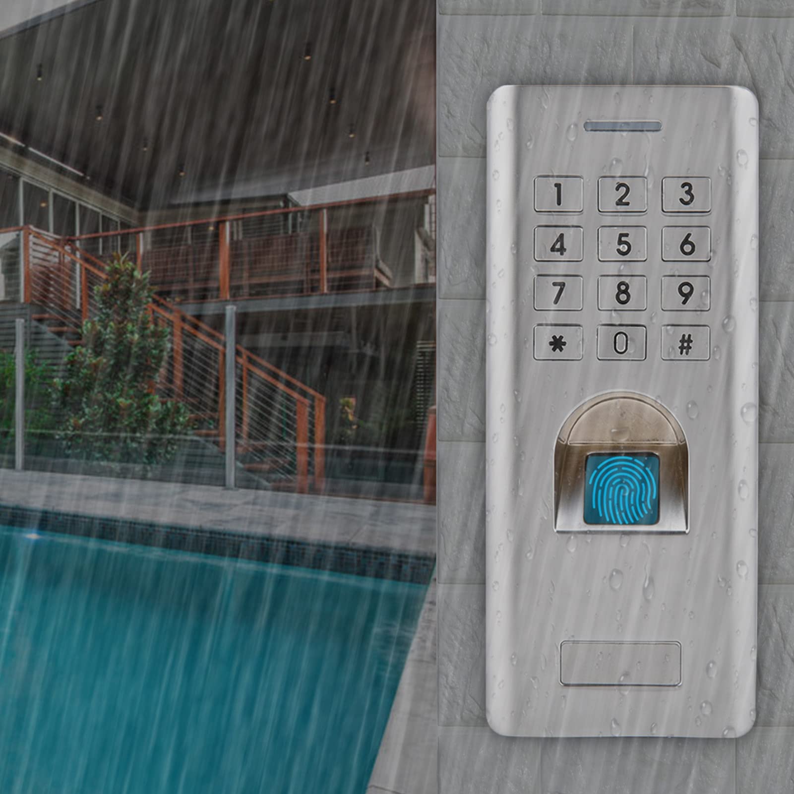 Teclado Lector de Huellas Dactilares a Prueba de Agua IP66 para Control de Acceso a Puertas Seguro con Alta Confiabilidad para Diversos Entornos