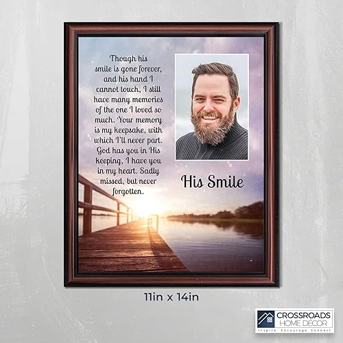 Miniatura 3 de Regalos conmemorativos por pérdida de marido, regalo de condolencia, su sonrisa en memoria de un ser querido, marcos de fotos para cestas de regalo
