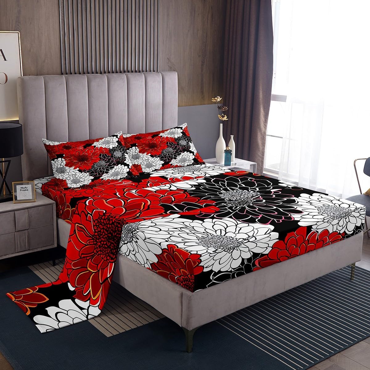 Erosebridal Boys Racing Car Fitted Sheet Queen Size,Sports Car Bed Sheets Extreme Sport Sheet Set Speed Tournament Grid Patchwork Style Vehicles Bedding Set Kids Car Theme Room Decor
