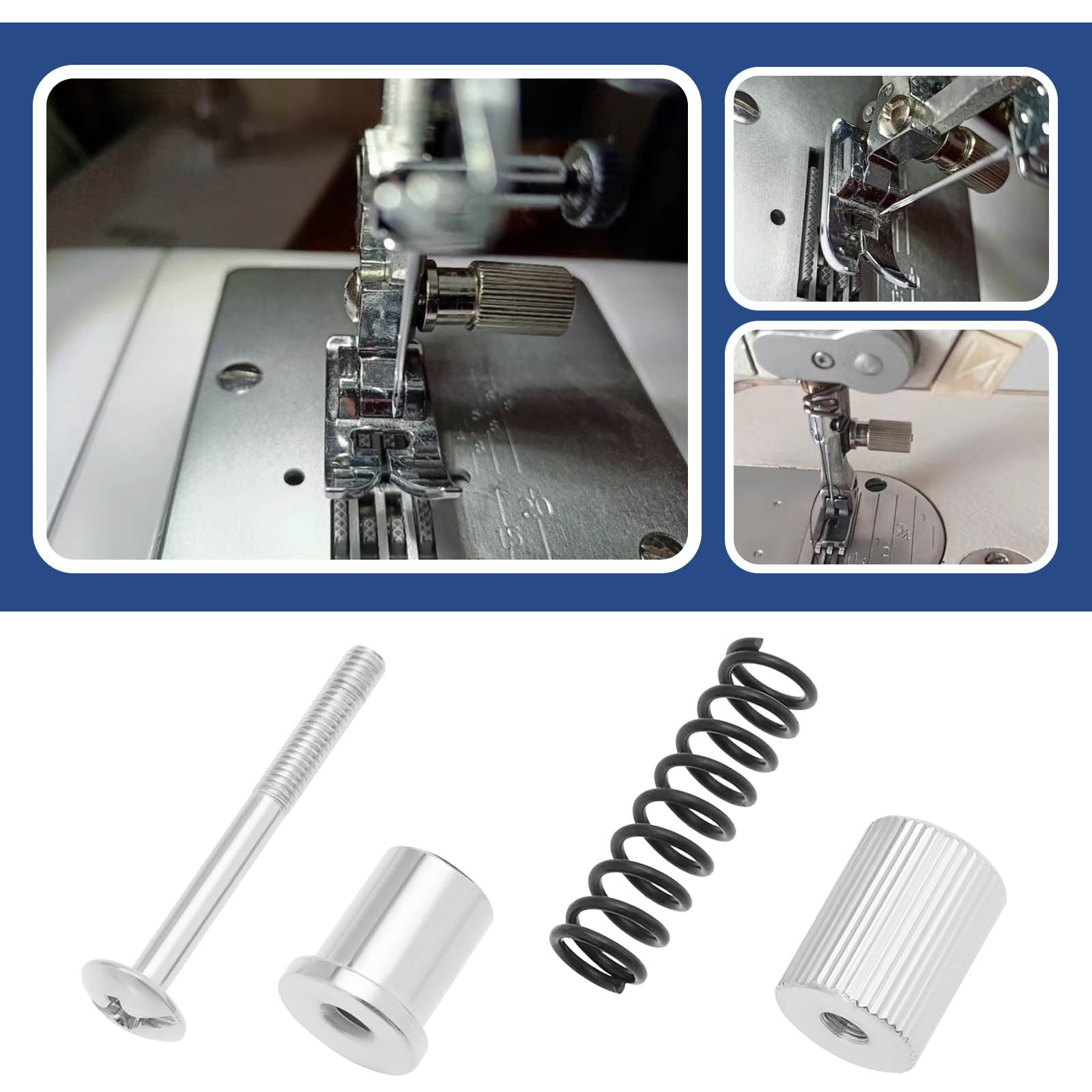 SG Store 5Pcs Sewing Machine Universal Spring Clamp Adjustable Presser Foot Screw for Quick Change Household Industrial Sewing Machine Presser Foot 31x10mm - Image 2