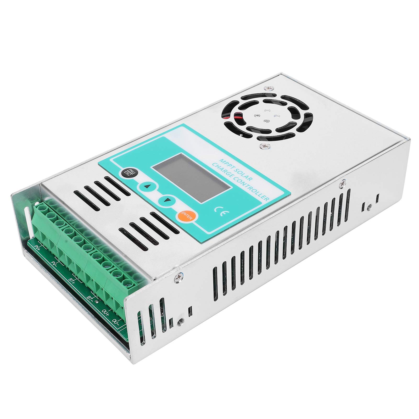 Acouto Regolatore di Carica Solare MPPT 60A, 12V 24V 36V 48V Auto, Display LCD Retroilluminato con Ventola Intelligente per Carica Batteria Pannello Solare (MPPT-60A)