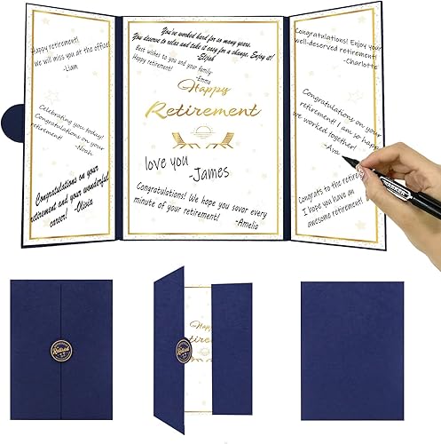 Trgowaul Decoraciones de fiesta de jubilación, alternativa de libro de invitados de jubilación, divertido certificado de firma de fiesta de