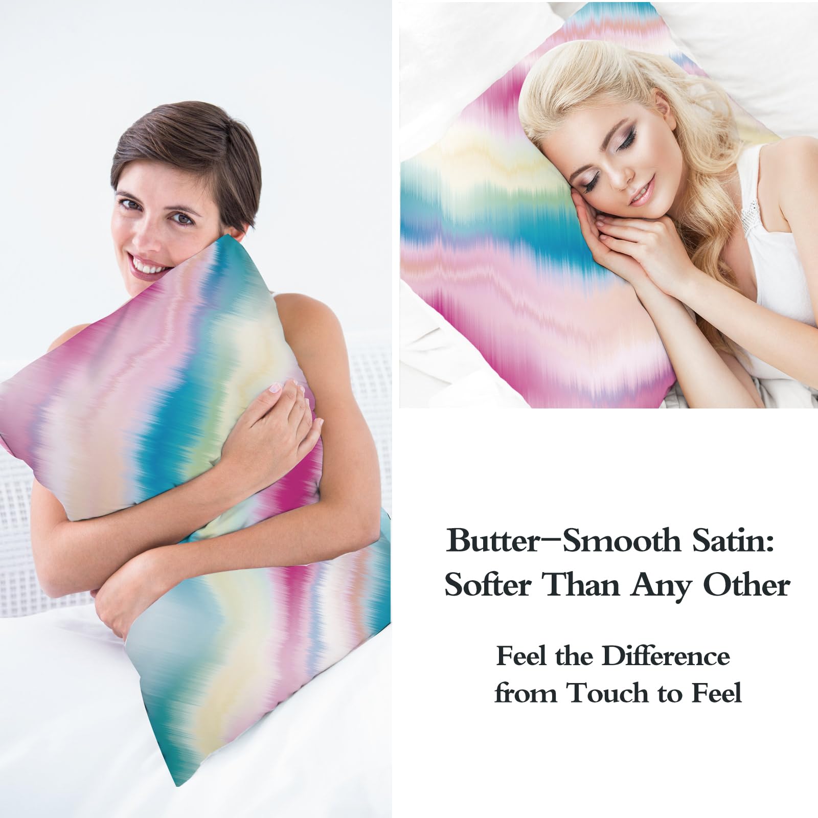 Satin Pillow Cases Pack Silky-Soft 2-Pack Satin Pillowcase With
