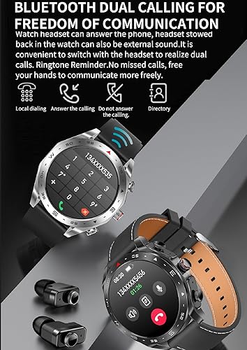Miniatura 6 de Reloj inteligente + auriculares, rastreador de actividad física con recepción de llamadas/marcación, pantalla táctil de 1.53 pulgadas, reloj