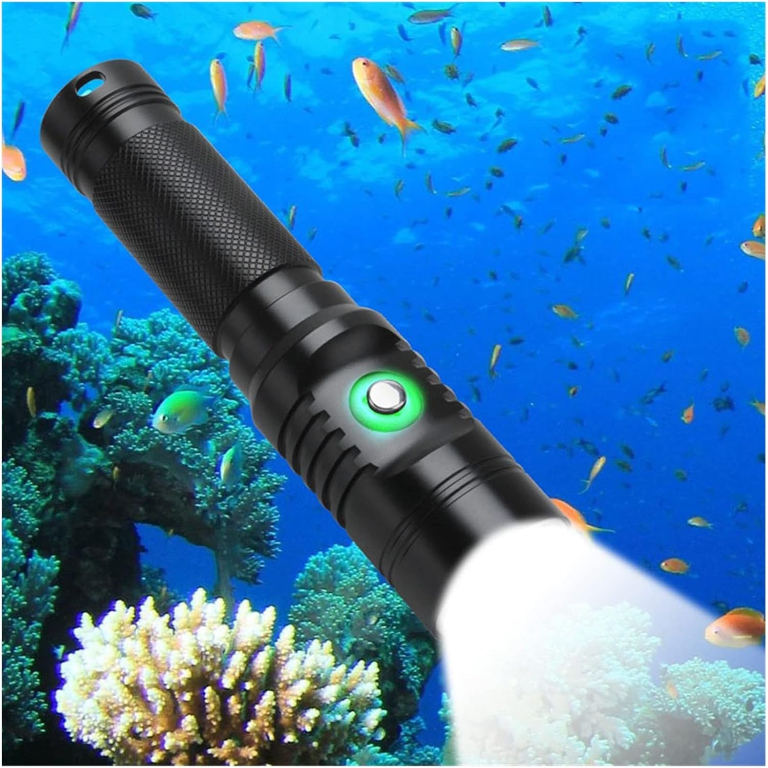 Underwater Lights Diving LED Flashlight Dive 80 Meter XM-L2 LED 21700 Waterproof IPX8 Underwater Camping Lanterna Torch Lamp Light for Outdoor Exploration Under Water Sports (A Package 1)