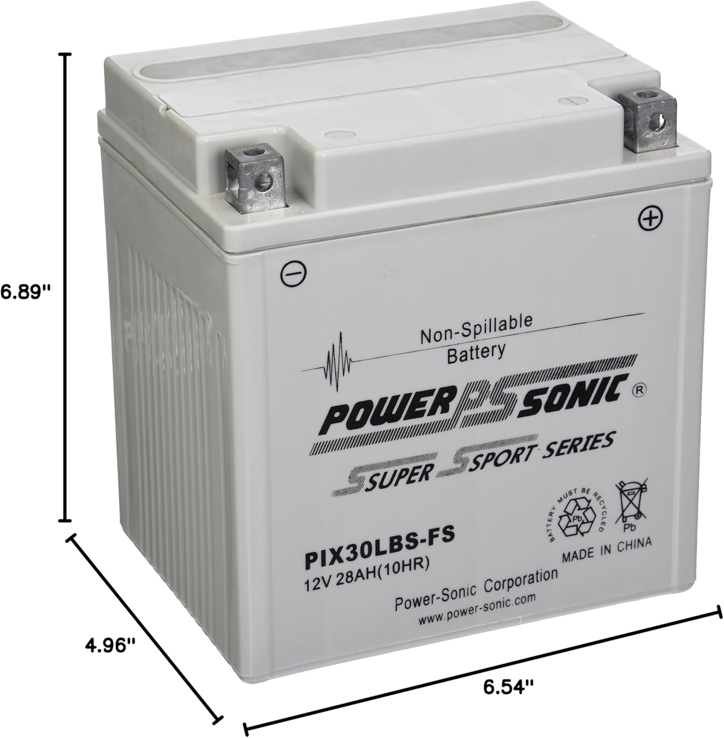 PIX30LBS-FS 12V 28AH Power Sport AGM Series Sealed Battery