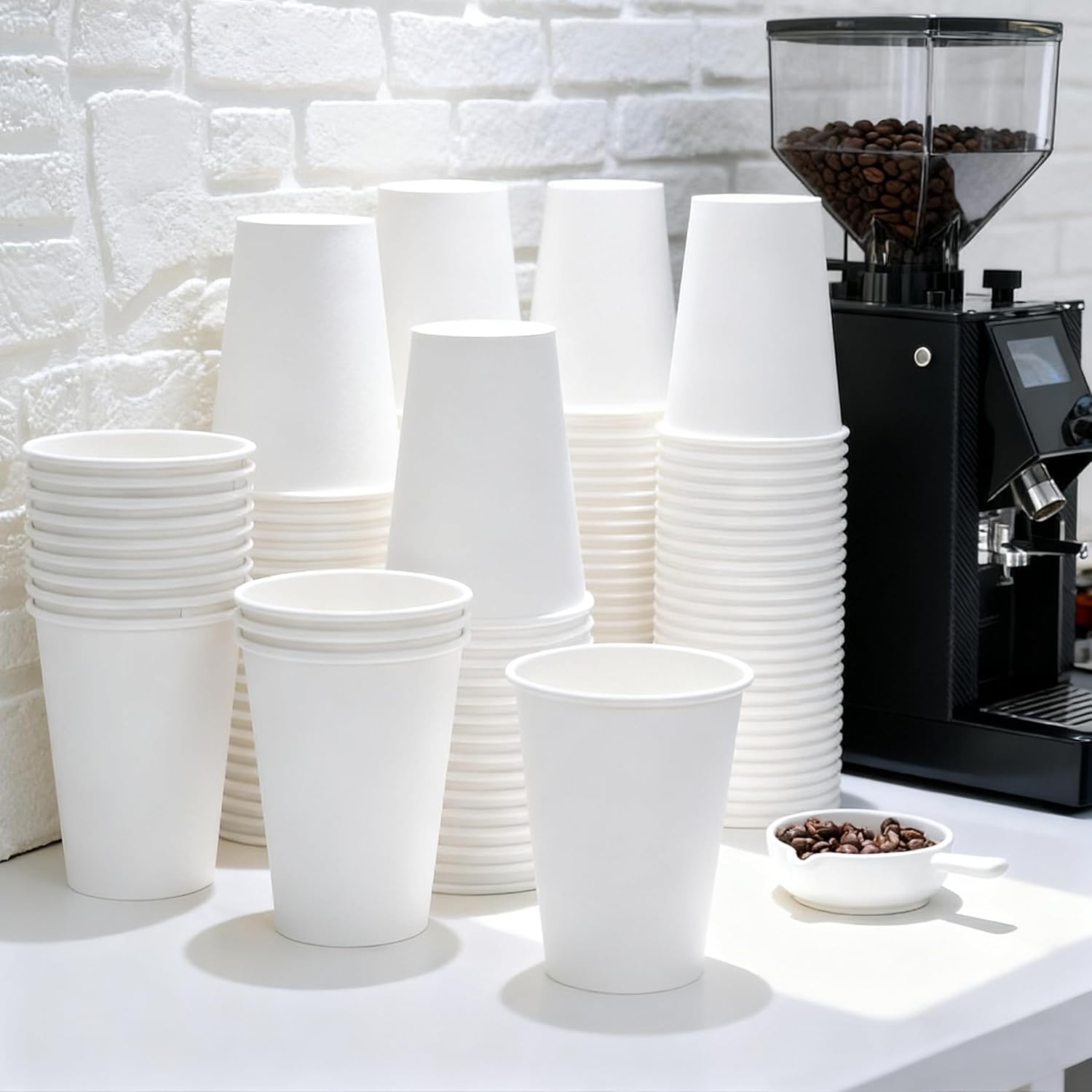Disposable Paper Coffee Cups,12 oz [120 Count] White Paper Cups, Perfect for Cold and Hot Drinks,Food-Grade Paper,Thickened - Image 5