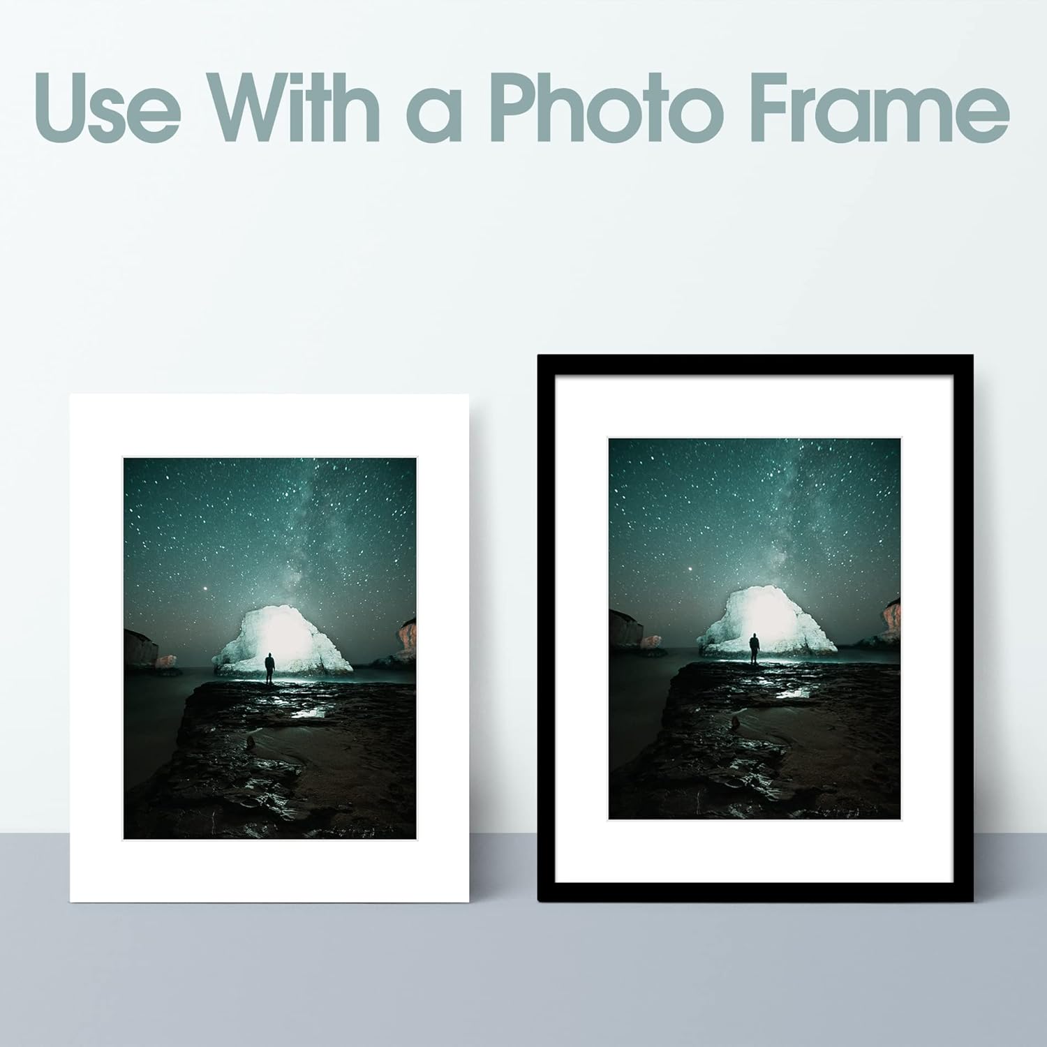 Golden State Art, White Pre-Cut 11x14 Picture Mat for 8.5x11 Photo, with Acid Free White Core Matte Sets. Includes 10 Bevel Cut Mattes, Backing Backers Board & Clear Bags (Complete Set, 10-Pack)