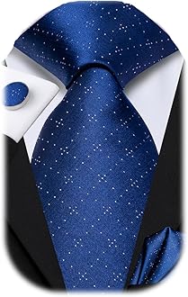 Dubulle Mens Paisley Striped Tie and Handkerchief Cufflinks Tie Set for Men Wedding Business Formal