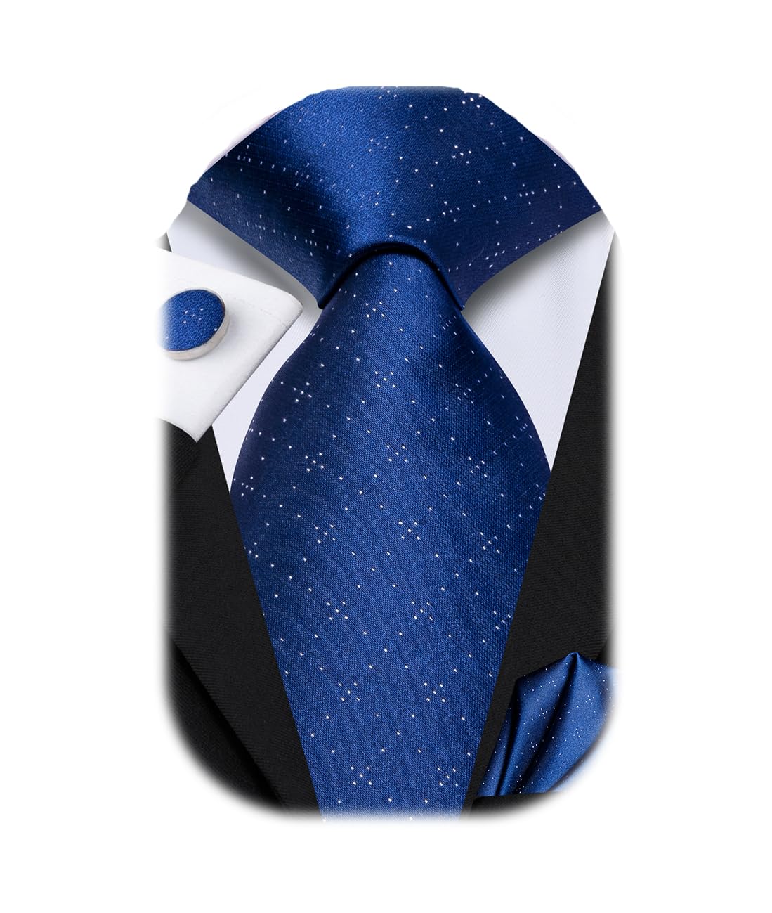 Dubulle Mens Paisley Striped Tie and Handkerchief Cufflinks Tie Set for Men Wedding Business Formal