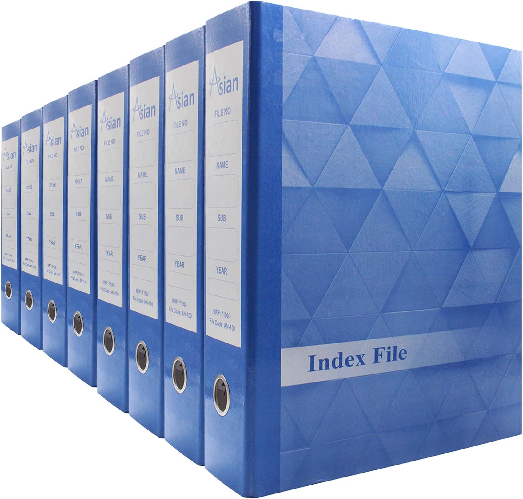 Bindex Asian Office Lever Arch Laminated Binder Box File Folder Best for A4, Legal, Letter Size (Dark Blue) - Pack of 8