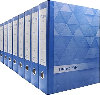 Bindex Asian Office Lever Arch Laminated Binder Box File Folder Best for A4, Legal, Letter Size (Dark Blue) - Pack of 8