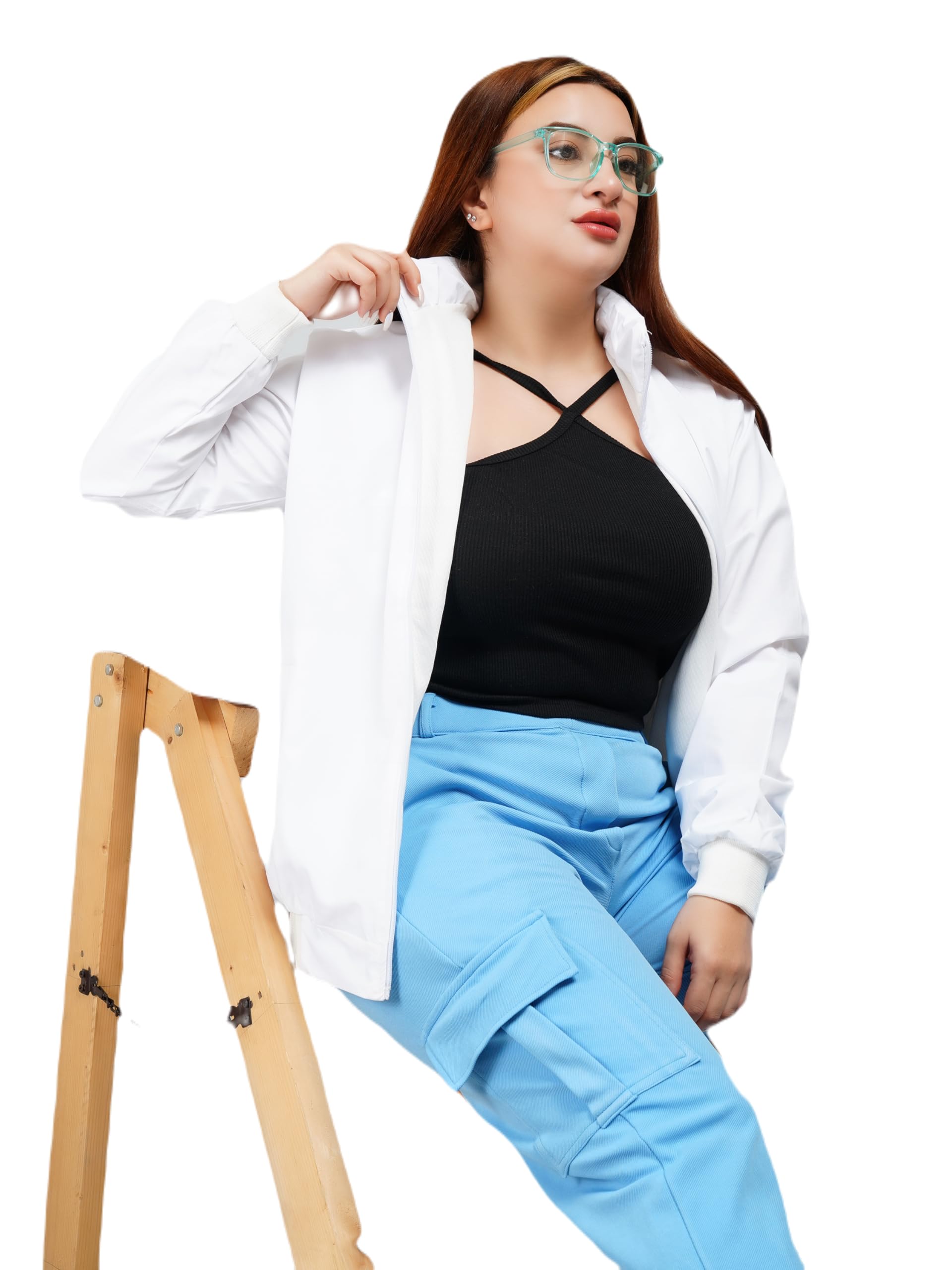 Casual Jacket,White Jacket,Women Winter Jacket,Stylish Jacket,Light Weight Jacket,Full Sleeve Polyster Bomber Jacket,Jacket For Women,jacket08.-picture-24