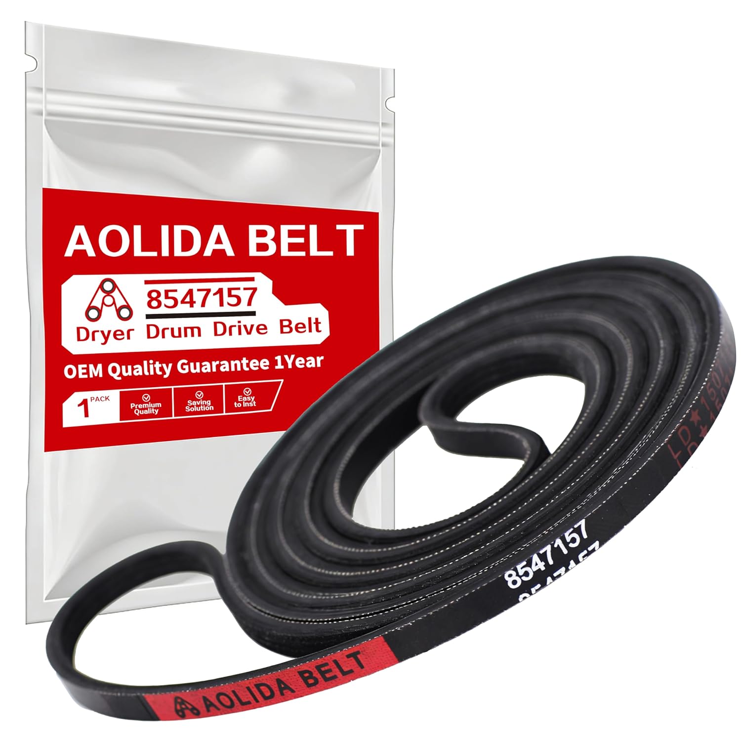 8547157 Dryer Drum Belt OEM Size 95.2 inches for Whirlpool & Kenmore Dryers - Replaces WP8547157 PS11746374 AP6013152 Fits Models (7MW, WED, WGD, YWE)