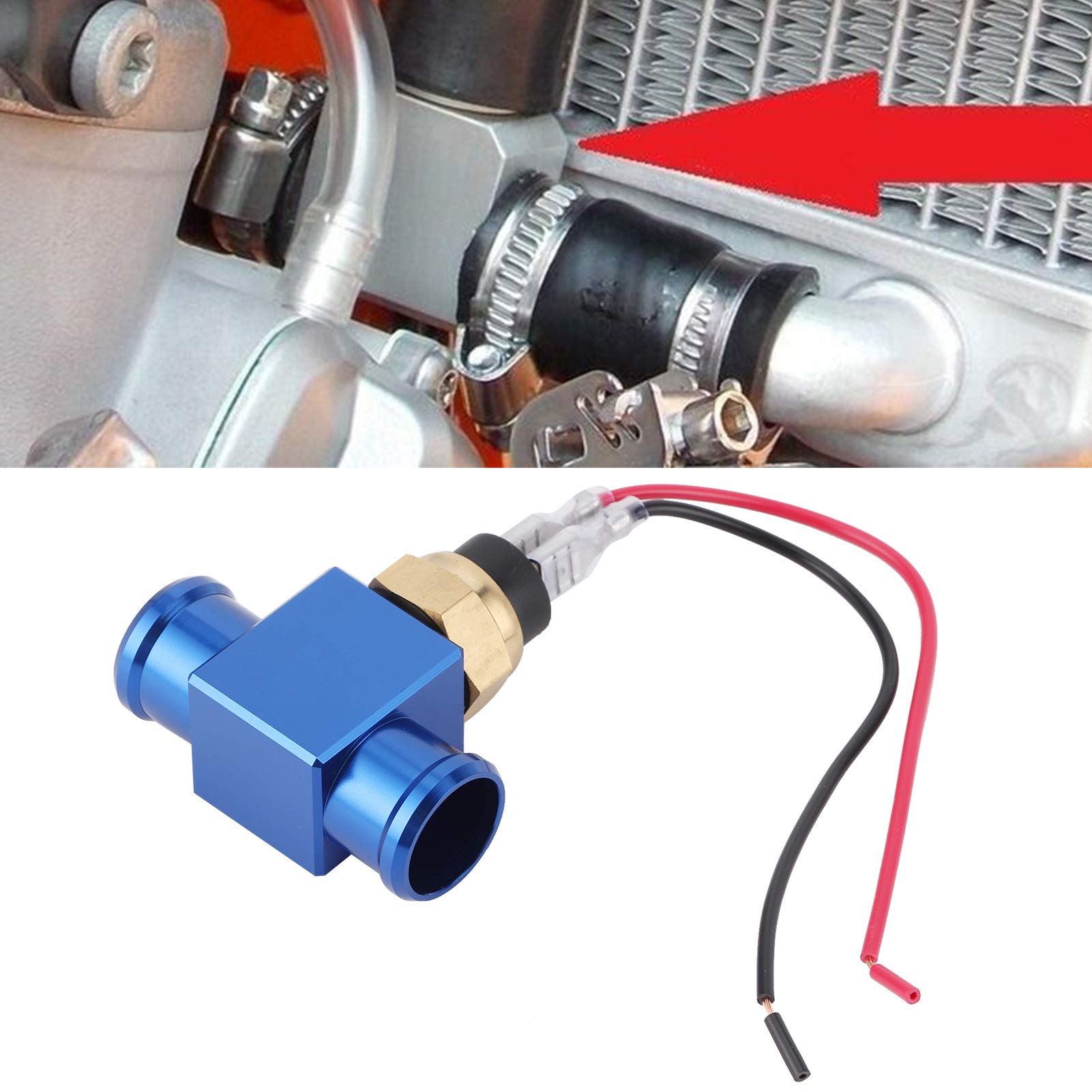 Aramox Thermostat Radiateur Ventilateur Eau, Interrupteur Température Liquide Refroidissement Moteur avec Capteur, Compatible Moto Quad ATV