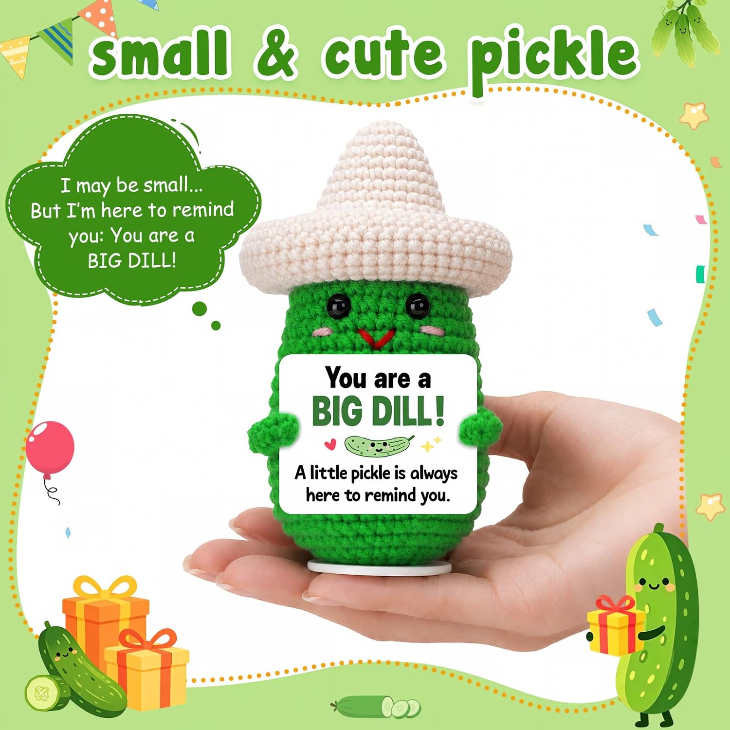 Encouragement Gift for Her Him Friends, Crochet Pickle image 2