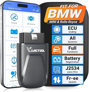 VDIAGTOOL D503 OBD2 Scanner Bluetooth for BMW, Bidirectional Scan Tool for BMW/MINI, Full System Diagnostic Tool Code Reader with 36+ Resets, J2534 Pass-Thru Programmer, Android & iOS, Free Update