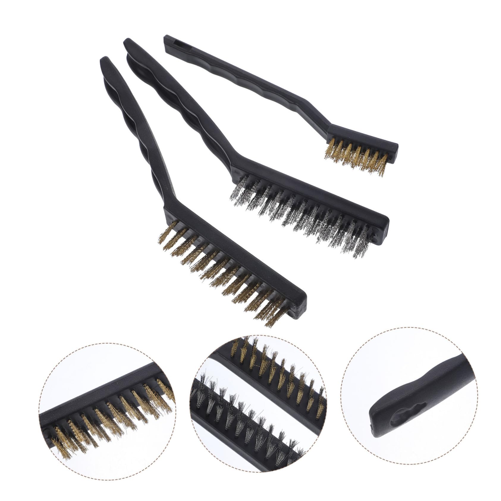 Cabilock 2 Sets Brush Set Cleaning Brush Wire Brush for Drill Removal Tool Groove Crevice Steel Wire Brush Automotive Wire Brush for Paint Copper Wire Brush Industrial Wire Brush Abs
