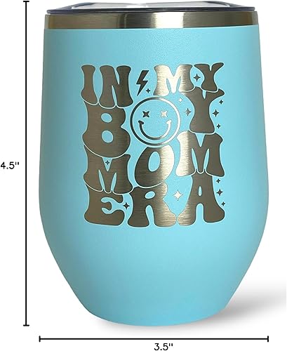 Miniatura 6 de Funny Bone Drinkware Regalos para mamá para mujeres  In My Boy Mom Era Vaso de vino aislado de alta calidad  Regalos de Navidad para mamá de niños