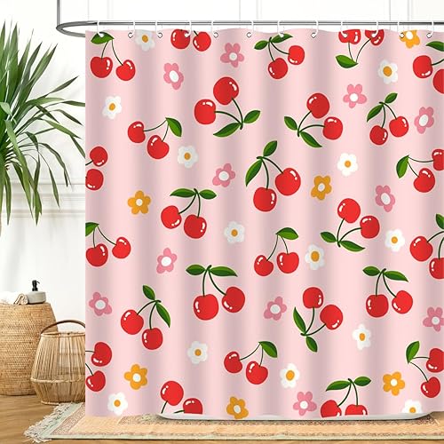 Miniatura 11 de Cortina de ducha boho con forma de hongo retro, amarilla y naranja, con flores, diseño floral, divertido, bonito, bohemio, rústico, decoración de