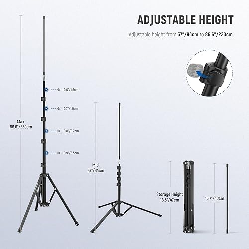 Miniatura 4 de NEEWER Soporte de micrófono con brazo flexible, soporte de trípode de suelo con brazo de brazo con clips de micrófono, adaptador de 38 a 58