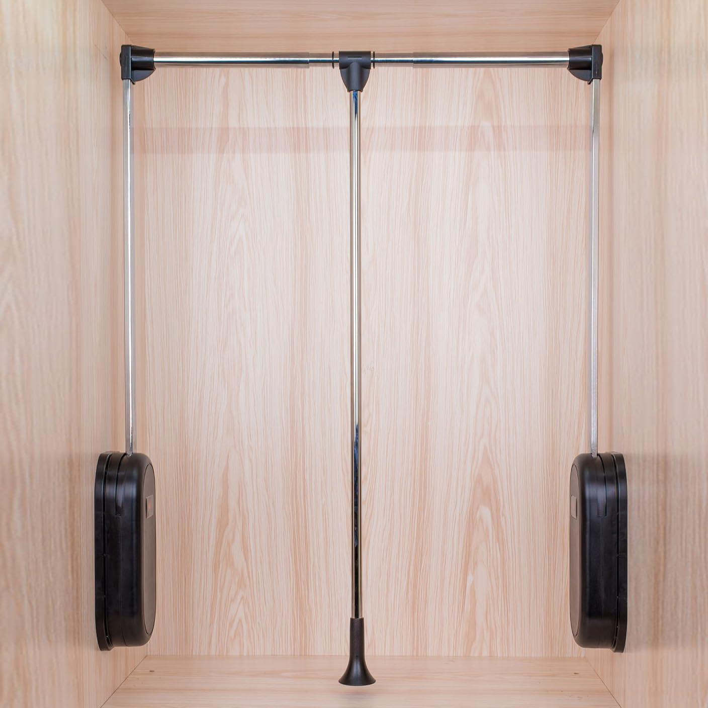 Pull Down Closet Rod 60 lbs Heavy Duty Home Clothes Storage Hanging Adjustable 33-45 inches Stainless Steel Side Mounted Closet Rod Wardrobe Lift Rail Organizer