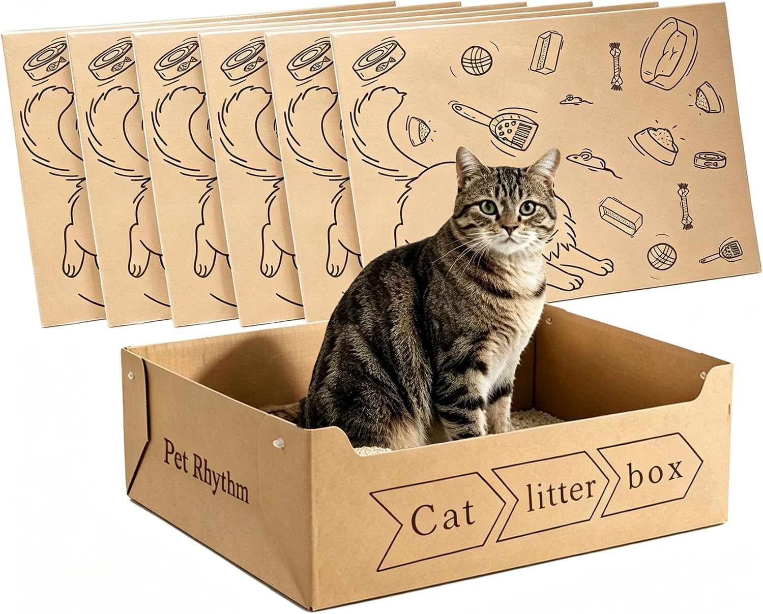 Disposable Cat Litter Box for Big Cats 3 Pack (20''x16''x6'')