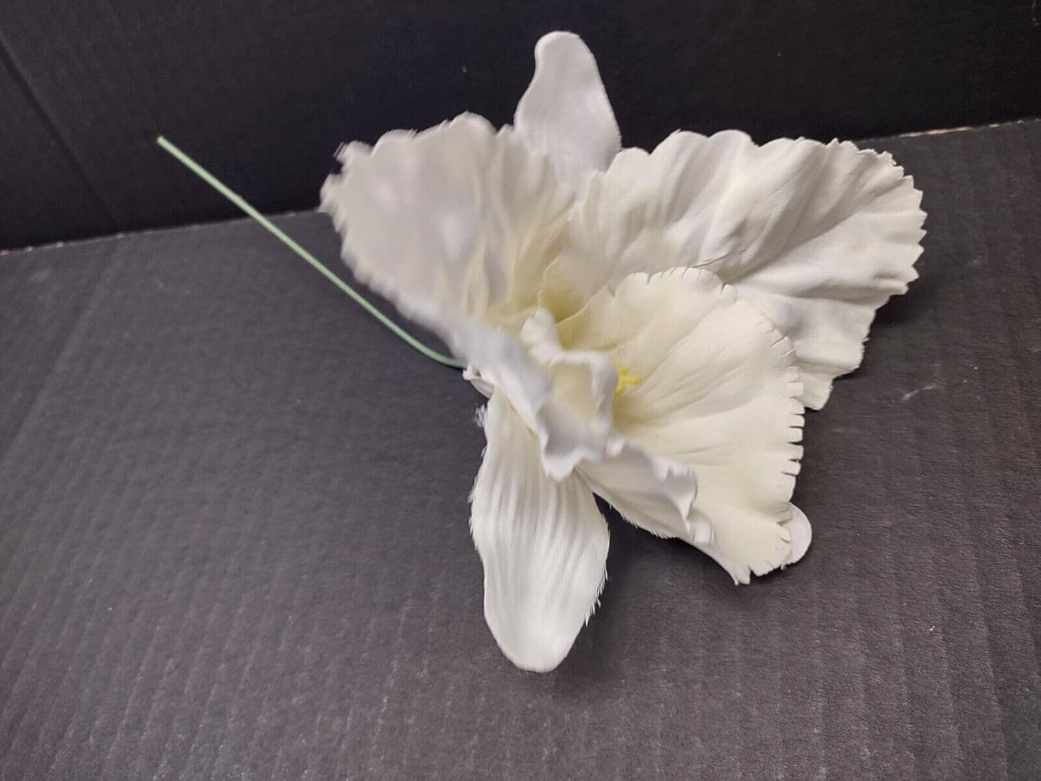 Artificial Single Cattleya Orchid Blossom White