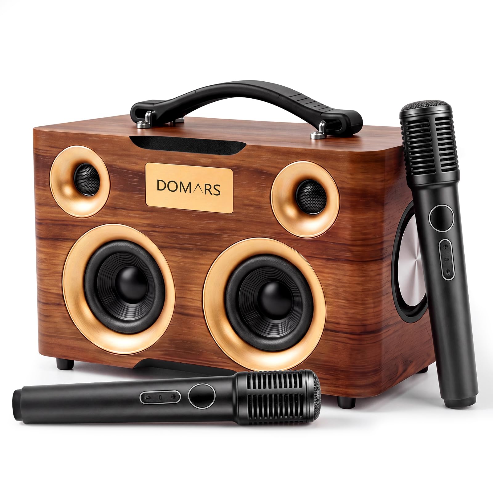 Klasyczny GłOśNik Bluetooth Z Dwoma Mikrofonami, DźWięK Hi-Fi 50 W | Dwa Mikrofony, Bateria 10800 Mah, Parowanie Stereo Tws, Karaoke I Do UżYtku Na Imprezach, PrzenośNa Konstrukcja