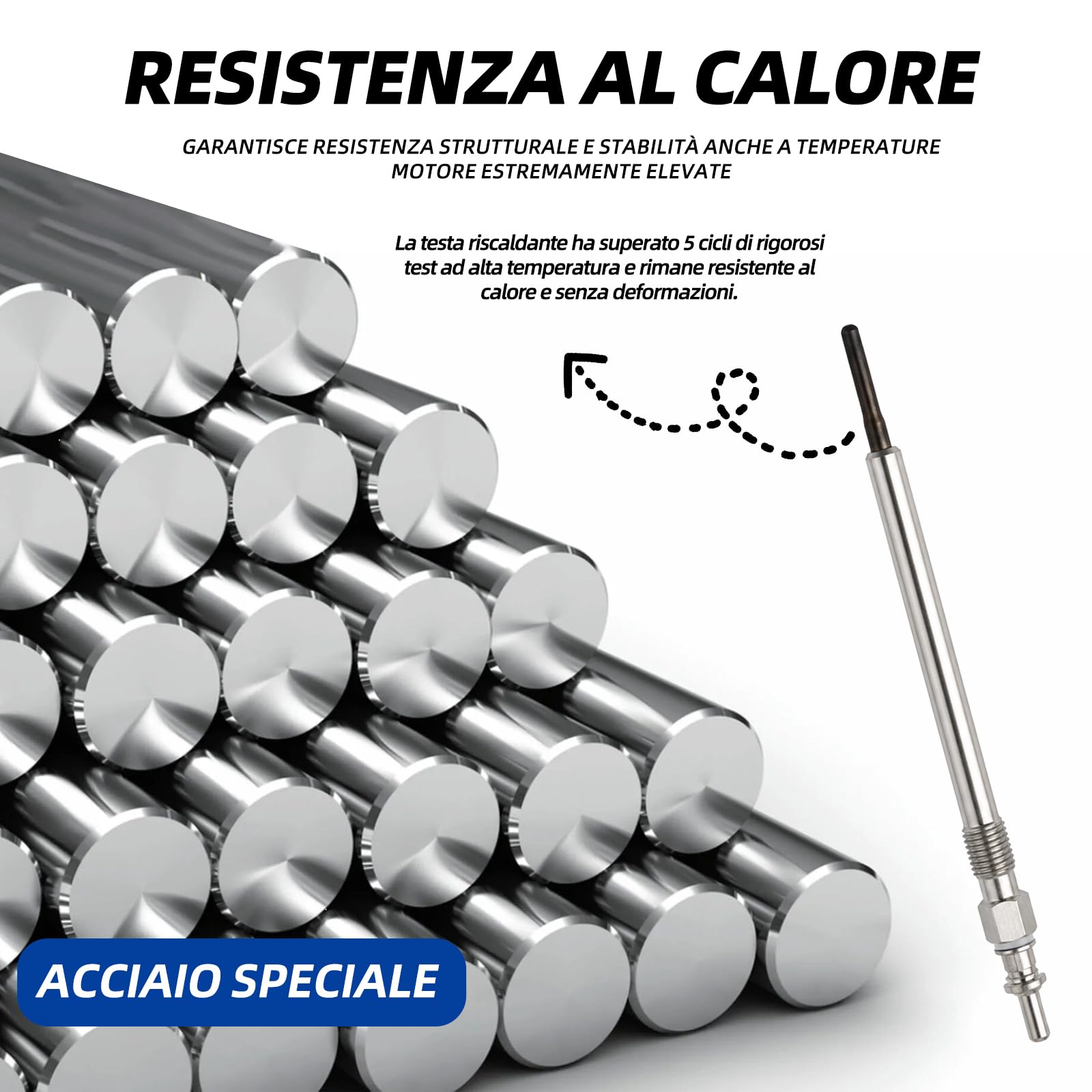 Set di 6 candele, compatibili con W203 W204 CLK CLS W211 W461 W164 W251 W221 W639, candele di preriscaldamento diesel di alta qualità