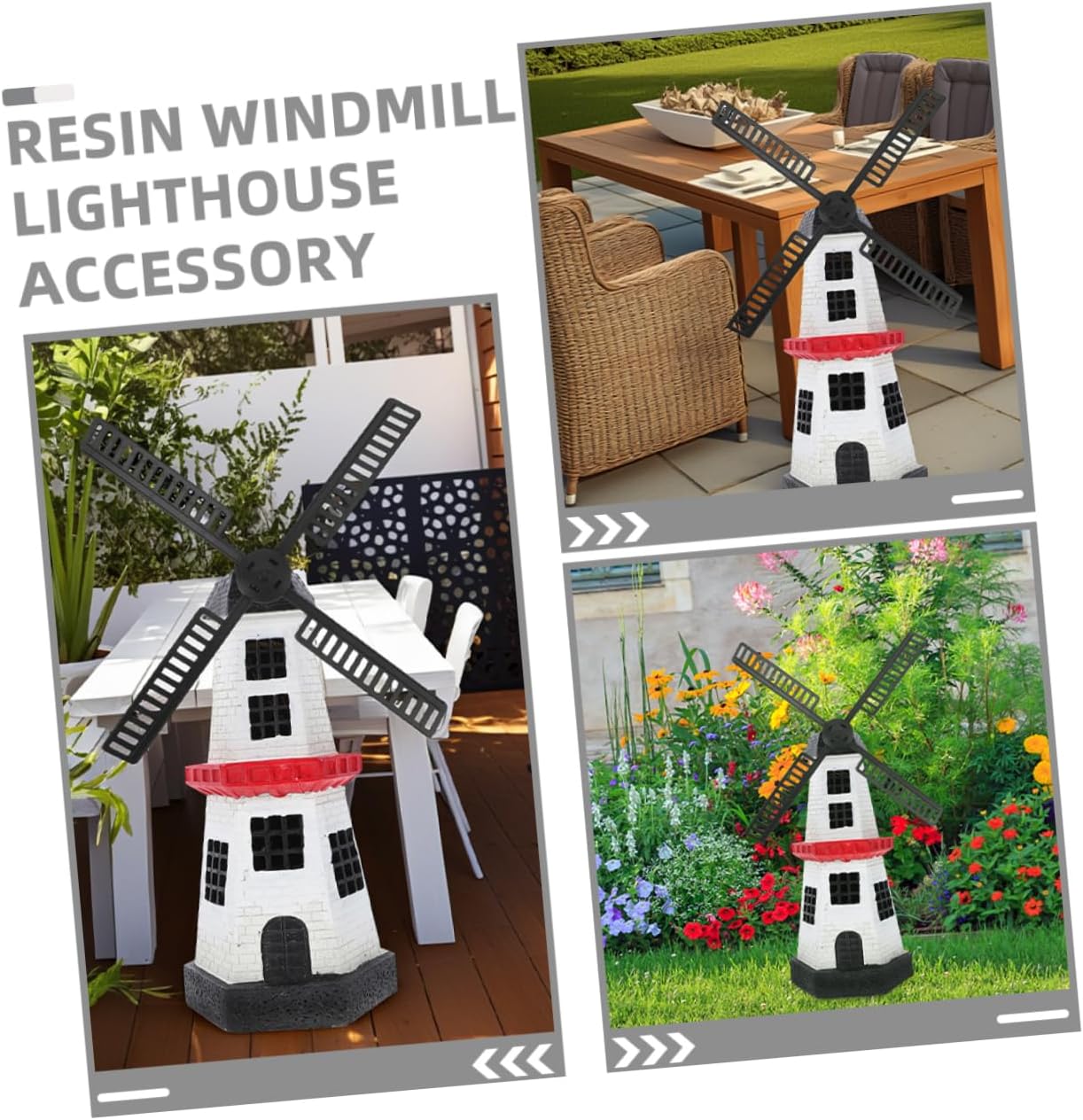 VOSAREA 2sets Solar Garden Windmill Blades Replacement for Outdoor Decor Rotating Dutch Windmill Accessories for Yards and Gardens image 3