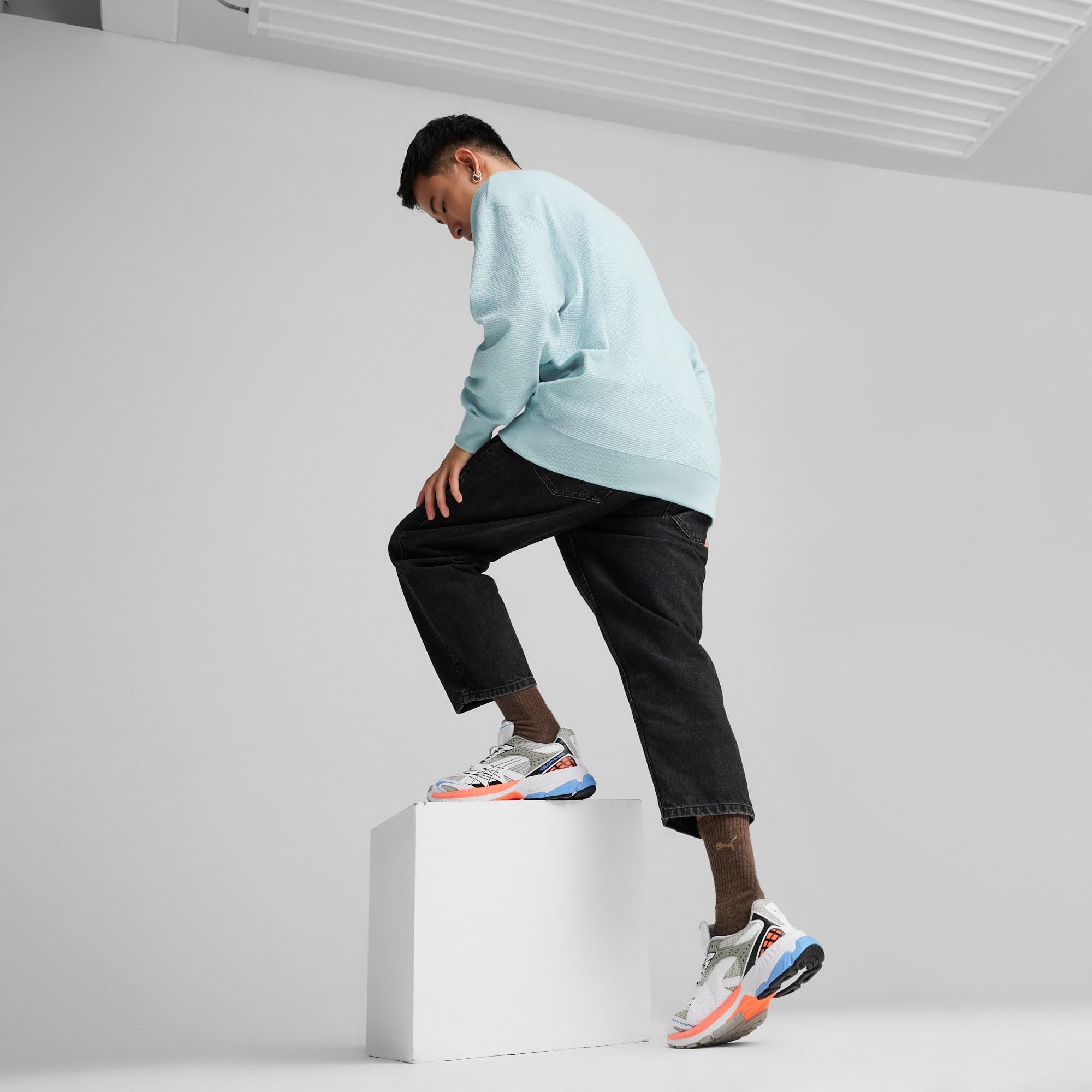 PUMA(???) Men's Sneakers, 24 Spring Summer Colors Puma White/Smoky Gray (01), 8.5