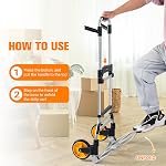 380 LB Capacity pliant chariot à main pliable en aluminium avec roues, chariot portable avec poignée télescopique pour le déplacement Gorpuire