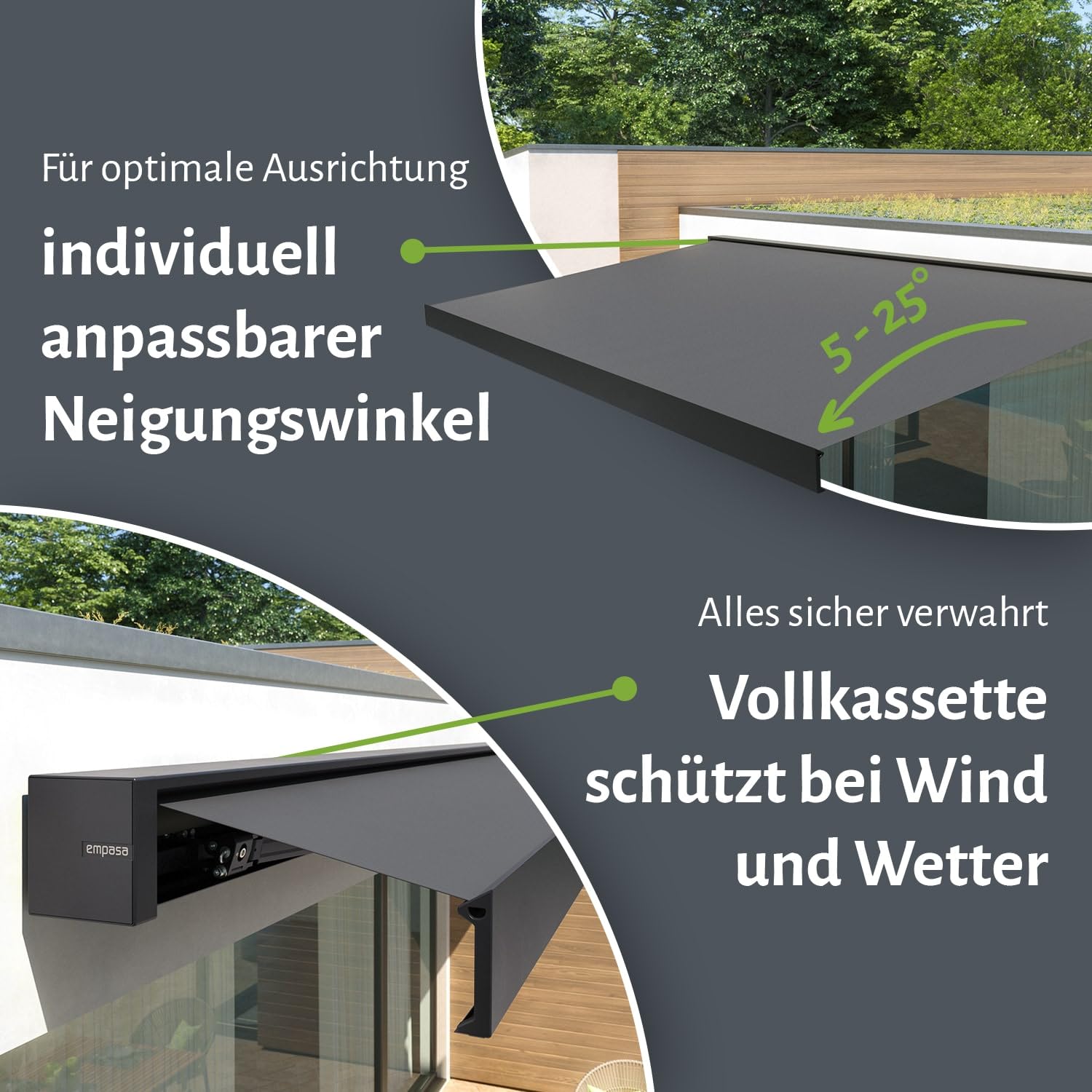 empasa elektrische Vollkassettenmarkise Cube ONE Smart Home kompatibel