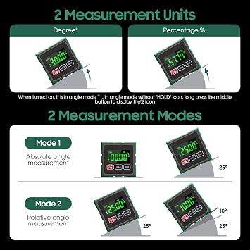 Digital Angle Finder Magnetic Digital Level with Laser Angle Gauge for Table Saw&Woodworking, LCD Display Level Box Measuring Tool, Electronic Laser Backlight Inclinometer for Construction, Machinery