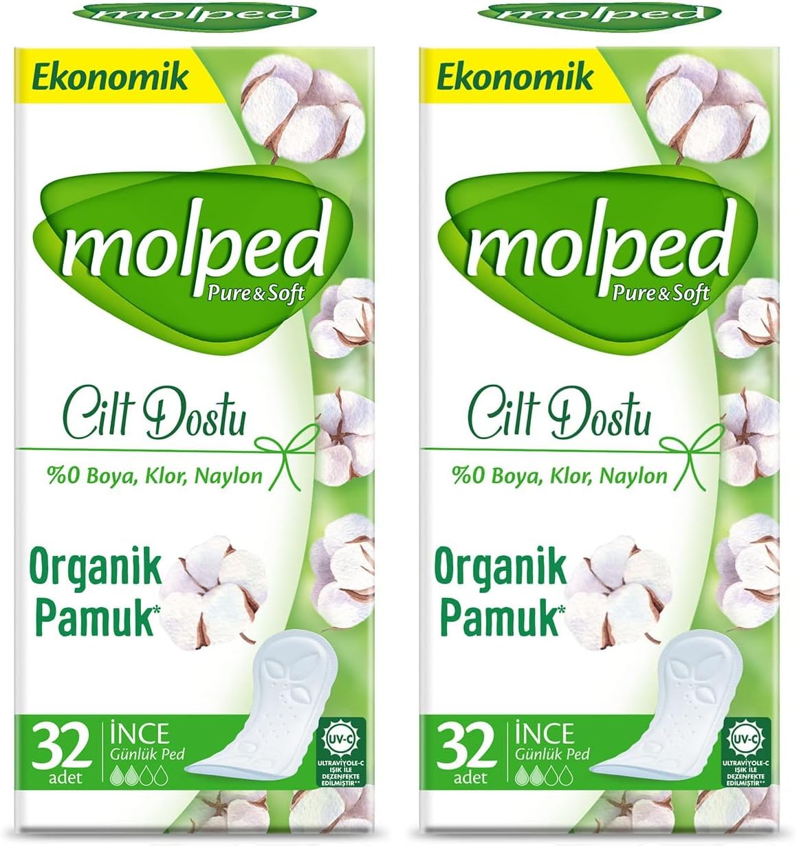 Molped P&S Günlük Ped Light Normal Ekonomik 32 Adet 2li paket