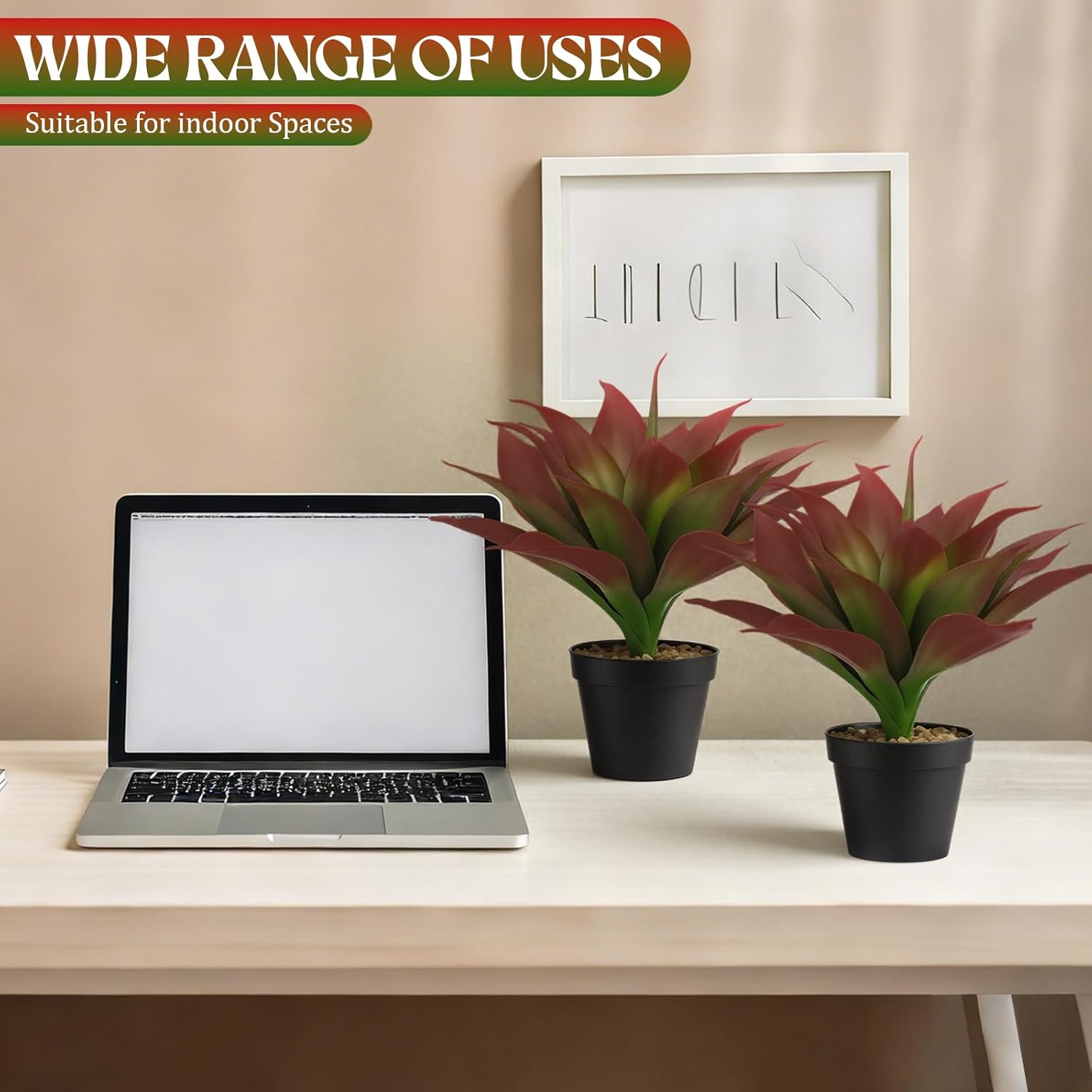 2 Set 15.7" Large Artificial Succulents Aloe Plants with Pot, Fake Agave Plants in Pot, Realistic Potted Artificial Greenery Plant for Home, Office Desk and Bathroom Decor