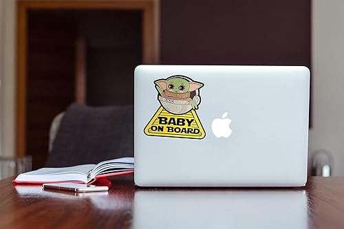 Miniatura 5 de Calcomanía de letrero para automóvil sin imán, paquete de 2, 5 pulgadas de alto, adhesivo de seguridad para bebés a bordo para automóviles. Fácil de