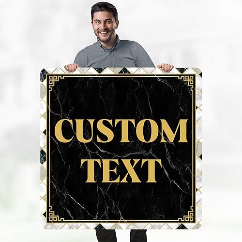 Miniatura 315 de My Sign Center - Letrero personalizado, 11 colores de fuente, 13 estilos de fuente, 4 opciones de agujero, 22 tamaños, 8 x 32 pulgadas, sin óxido,