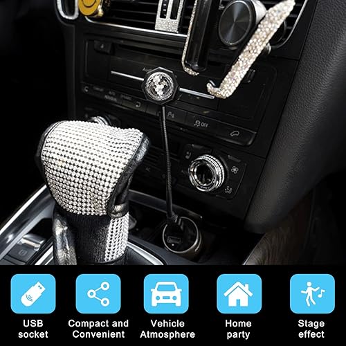 Miniatura 4 de Sylvil Luz USB para techo de automóvil, lámpara de ambiente romántico ajustable con 9 modos funcionales, luz LED portátil activada por sonido, luz